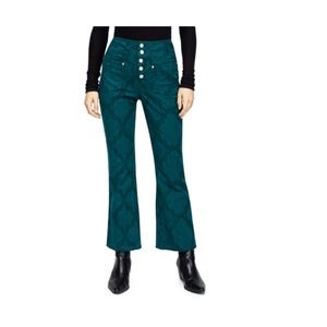 Free People High Rise Flare Jeans Turquoise SZ 27